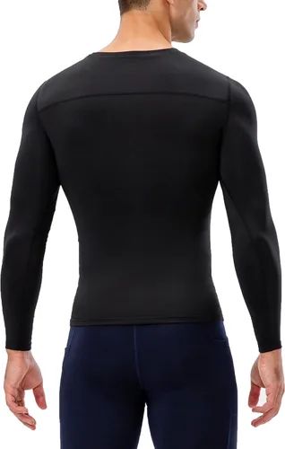 Miniatura 3 de Camisetas de compresión atléticas para hombre, de manga larga, camisetas de entrenamiento frescas y secas para gimnasio, camiseta deportiva activa