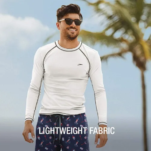 Miniatura 5 de Speedo Camiseta de natación para hombre, manga larga, ajuste holgado, protección ultravioleta