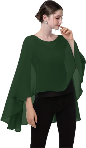 Miniatura 2 de Baoqiya Capa de gasa transparente capelets larga poncho para mujer talla grande