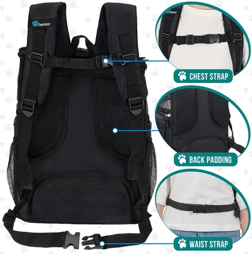 Miniatura 5 de PetAmi Mochila transportadora para perros, mochilas para gatos aprobadas por aerolíneas para transportar gatos pequeños y grandes, mochila