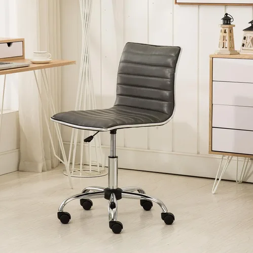 Roundhill Furniture Fremo Chromel - Silla de oficina ajustable con elevación de aire, color gris