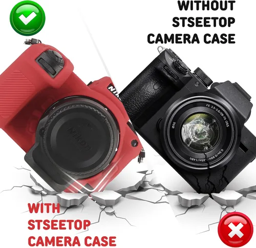 Miniatura 6 de Funda de cámara para Nikon Z6 Z6II Z7 Z7II - Funda protectora de silicona para DSLR, jaula desmontable, a prueba de golpes, a prueba de polvo (rojo)