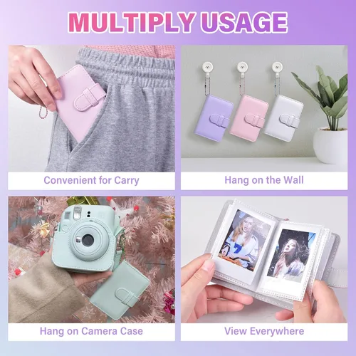 Miniatura 6 de Mini álbum de fotos de 32 bolsillos compatible con Fujifilm Instax Mini Film - Instax Mini 12 99 70 7s 8 8+ 9 11 25 50s 90 99, mini álbum de fotos