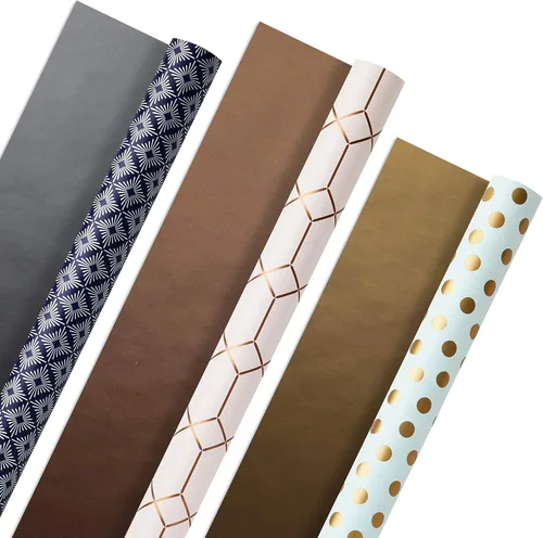 Miniatura 8 de Hallmark - Rollos de papel de regalo de Navidad, envoltura de regalo de aluminio metálico para las fiestas
