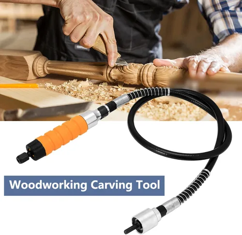 Miniatura 4 de YWBL-WH Herramienta eléctrica de cuchillo de grabado de cincel de madera para tallar en madera, 5 cuchillas, llave de repuesto suave y flexible