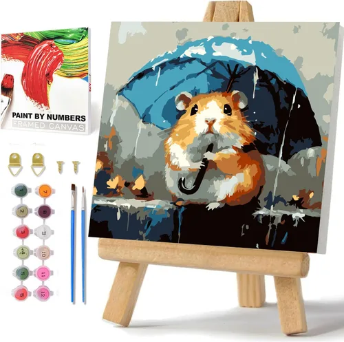 Miniatura 13 de hkejoi Kit de pintura de fútbol por números para niños, pintura de fútbol por números para niños, enmarcado y caballete, pintura por números