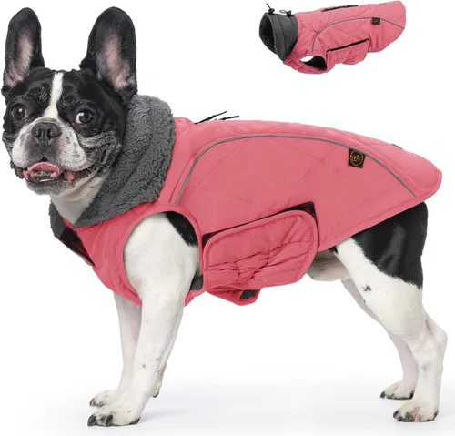 Miniatura 18 de EMUST Chamarras para perros, talla pequeña/mediana/grande, abrigo de invierno para perros grandes, azul oscuro, XL