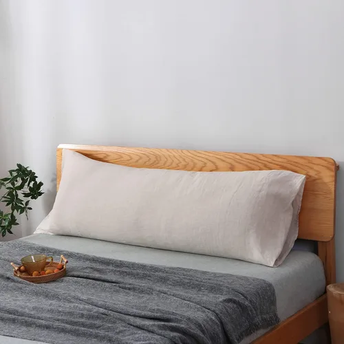 Miniatura 33 de S VICTORY SYMBOL Juego de 2 fundas de almohada de lino 100% a rayas, hilo de lino orgánico natural francés teñido en beige a rayas, King 20"x40