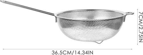 Miniatura 2 de BESTonZON Colador de lavabo de acero inoxidable con asa, colador de pasta plegable para lavabo multiusos, colador de cocina y para colar, enjuagar