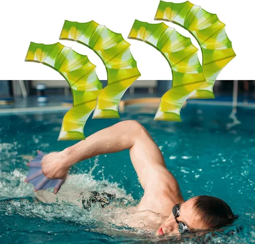 Miniatura 8 de 2 pares de guantes de natación de silicona aletas de natación aletas de engranaje palmeadas a mano palmera dedo rana tipo palmeada entrenamiento