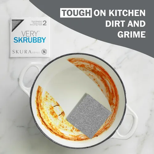 Miniatura 4 de Skura Style Very Skrubby - Estropajos resistentes (paquete de 4 unidades) Limpiador abrasivo de cocina para suciedad en pasteles, horneados