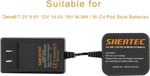Miniatura 6 de Shentec Batería de 3.0Ah 9.6V compatible con DW9062 DW9061 DE9036 DE9061 DE9062 DW9614 DW050 y Black & Decker PS120 Fire Storm Ni-MH batería