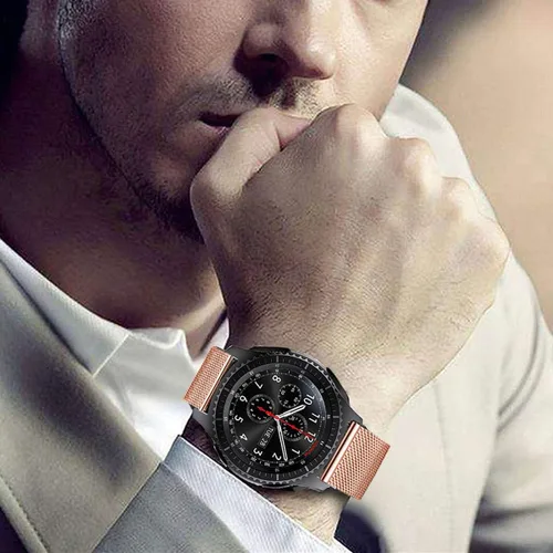 Miniatura 4 de DEALELE Correas compatibles con Samsung Galaxy Watch de 1.81 pulgadas / Galaxy 3 de 1.77 pulgadas / Gear S3, correa de repuesto de malla metálica
