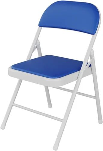 Sillas plegables muebles simple metal silla de conferencias casero restaurante comedor silla oficina ordenador silla (color: azul