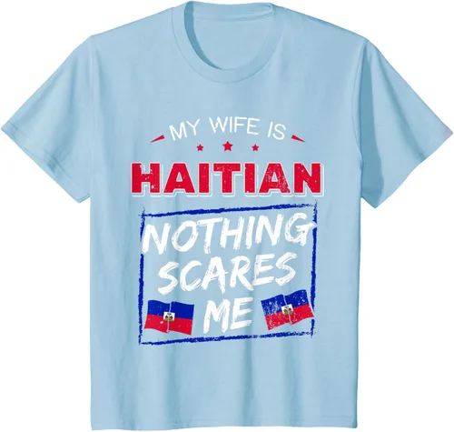 Miniatura 9 de My Wife Is Haitian Republic of Haiti Heritage Roots - Camiseta con bandera, Negro, S