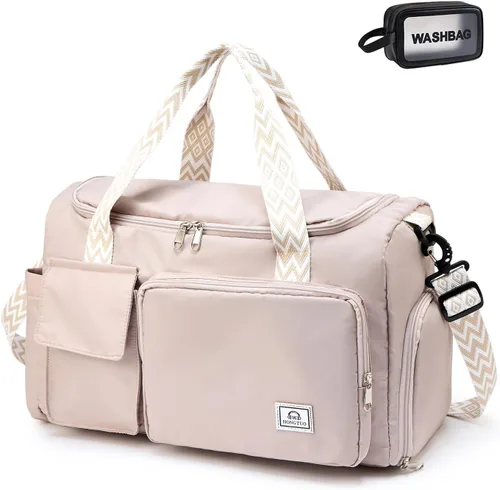 Miniatura 55 de Bolsa de Gimnasio Pequeña para Mujer, Bolsa de Lona de Viaje, Bolsa de Fin de Semana con Compartimento para Zapatos
