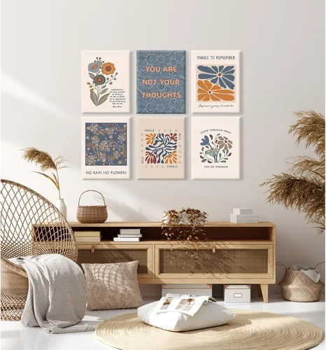 Miniatura 6 de Póster artístico de pared de salud mental, lienzo motivacional, decoración de pared, terapia, oficina, póster bohemio, impresiones inspiradoras