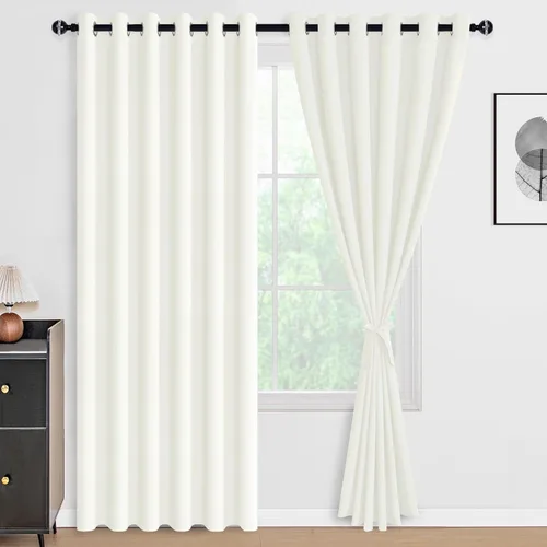 Miniatura 12 de DWCN Cortinas 100% opacas de 84 pulgadas de largo para dormitorio con forro negro, paneles de cortina de ventana de doble capa con aislamiento Azul