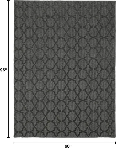 Miniatura 262 de Garland Rug Sparta - Alfombra antideslizante de polipropileno de 2 pies x 12 pies, color negro, ideal para salas de estar y pasillos, elegante