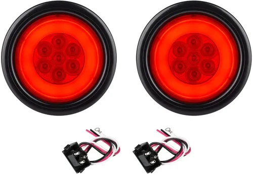 Lumitronics RV HALO LED 4 pulgadas selladas redondas de parada/giro/luces traseras (par rojo)