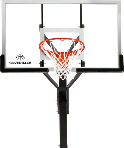 Miniatura 6 de Silverback Sistema de baloncesto anclado al piso, de 54", con tablero de vidrio templado