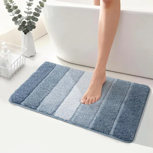 Miniatura 23 de COSY HOMEER Alfombras de baño de 24 x 17 pulgadas, ultra suaves y absorbentes, con respaldo de TPR antideslizante, lavable a máquina, alfombra Beige