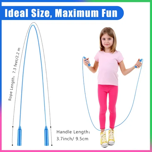 Miniatura 3 de Aodaer Juego de Cuerdas de Saltar para Niños, Coloridas Cuerdas de Saltar al Aire Libre de 7.3 Pies, Cuerdas de Saltar Ajustables para Actividad