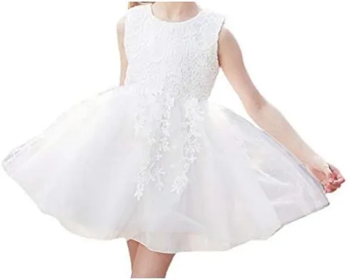 Miniatura 3 de Mallimoda Vestido de novia de princesa de tul de encaje para niña pequeña y bebé
