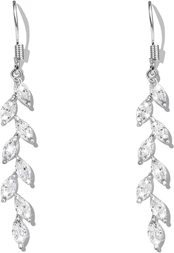 Miniatura 8 de Aretes de hoja hechos a mano con cristal, aretes colgantes de boda para novias y damas de honor, regalo para mujeres