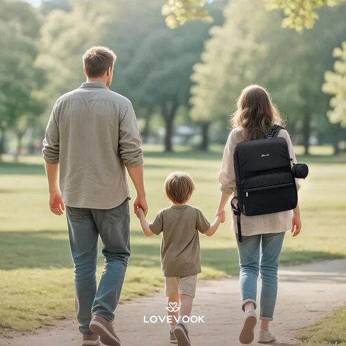 Miniatura 2 de LOVEVOOK Mochila para pañales, bolsas de viaje para bebés para niños y niñas, bolsa de pañales impermeable con cambiador