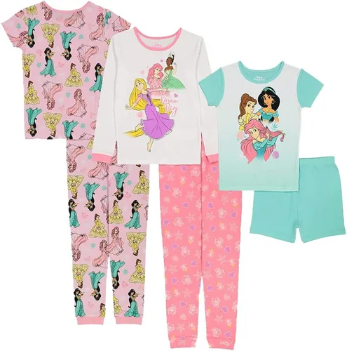 Miniatura 10 de Disney Conjunto de pijama unisex de algodón cómodo a juego de 6 piezas para niños, suave y lindo para niños