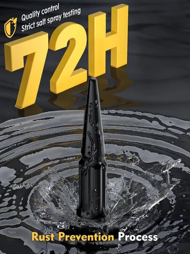 Miniatura 3 de MIKKUPPA 20 piezas de tuercas de rueda M12x1.5, tuerca de rueda M12x1.5, asiento cónico, tuercas de extremo negro con llave de casquillo, reemplazo
