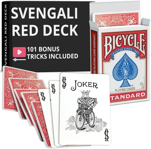Miniatura 58 de Ted's Sterling Magic Precision Red Rider Back Bicycle Mazo Svengali con Instrucciones para 100+ Trucos (2 de Tréboles)