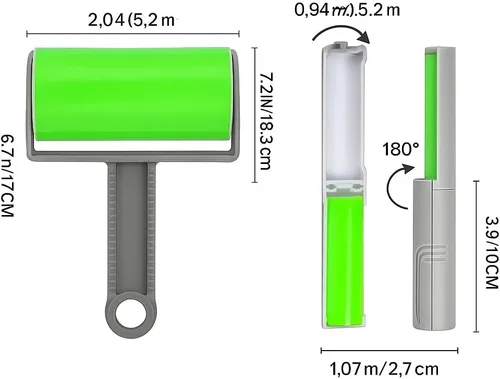 Miniatura 4 de Best Sticky - Limpiador original de rodillo de pelusa de gel y removedor de pelo de mascotas, lavable y reutilizable, juego de dos para ropa, pelo