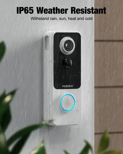 Miniatura 8 de MUBVIEW timbre de puerta inalámbrico con video, 1080p, comunicación bidireccional, visión nocturna, detección humana, almacenamiento en tarjeta/nube