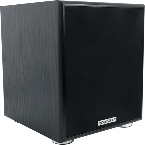 Rockville Rock Shaker 6.5 Negro 200 W pico/100 W RMS amplificador eléctrico para cine en casa, Clase-D, Crossover ajustable, 20Hz-200Hz, diseño
