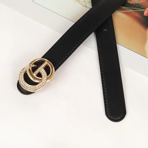 Miniatura 4 de Aurolran Cinturón de cuero clásico con hebilla de metal para mujer con vestido de jeans