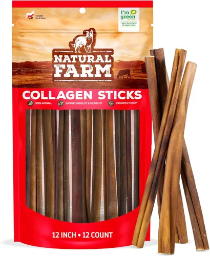 Miniatura 10 de Natural Farm Bully Sticks, sin olor, (6 pulgadas, 12 onzas), empaquetados por peso, masticables 100% de pene de toro, alimentados con pasto