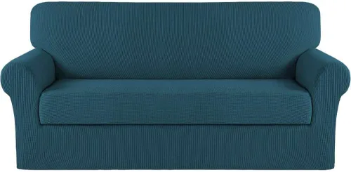 Miniatura 121 de Turquoize Fundas para sofá lavables de 2 piezas, fundas para sofá de 3 cojines, fundas elásticas para sofá con parte inferior elástica, tela