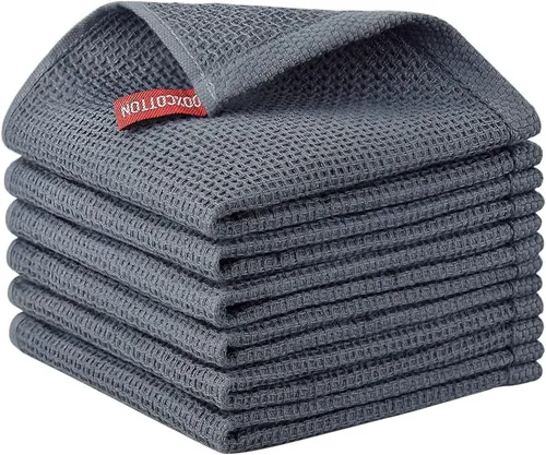 Miniatura 107 de Nialnant - Toalla de cocina 100% algodón, tejido gofre, suave, absorbente y de secado rápido, toallas para secar platos, trapos de limpieza - Multi