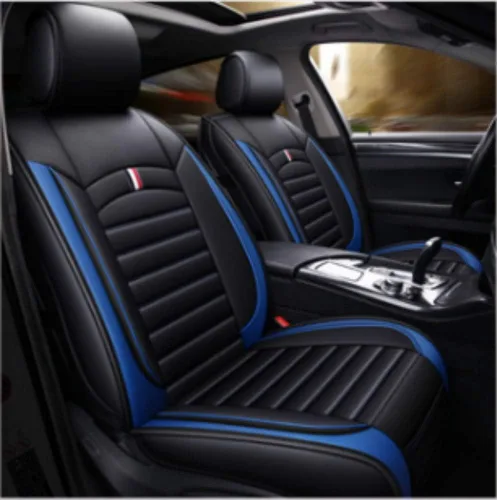 Miniatura 12 de Juego completo de fundas de cojín y almohadas de cuero sintético para asiento delantero y trasero de coche con reposacabezas y soporte de cintura, 5