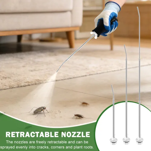 Miniatura 4 de Polvo de tierra de diatomeas, dispensador retráctil de 9 a 22 pulgadas con tubo de metal largo, rociador de plumero de bombillas para suministros