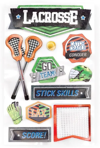 Paper House Productions STDM-205E Pegatinas 3D, Lacrosse