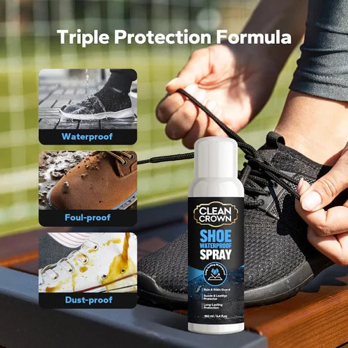 Miniatura 2 de Spray protector para zapatos CleanCrown (160ml), spray protector para ante y cuero, impermeabilizante y protector contra manchas para zapatos