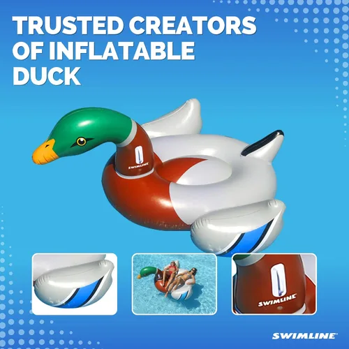 Miniatura 6 de SWIMLINE Flotador Original 90621 de Cisne Inflable Gigante para Piscina Flotador Montable de Descanso con Patas Estables Alas Grande Montable