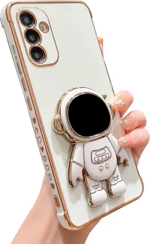 Miniatura 24 de phylla Funda de teléfono para Samsung Galaxy S22 Ultra de 6.8 pulgadas, funda de teléfono con soporte de astronauta chapado de lujo con bonito