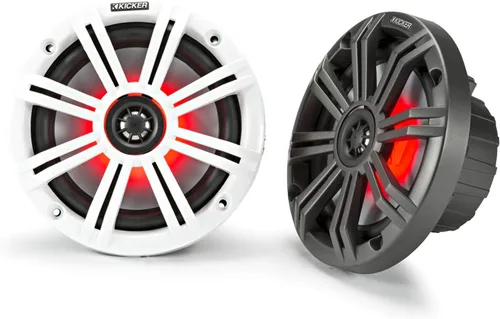 Miniatura 3 de Kicker Paquete de receptor estéreo USB Bluetooth estilo marino para todo tipo de clima con (cantidad 2) altavoz LED marino coaxial coaxial de 6.5