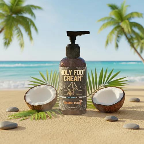 Miniatura 2 de Derm Dude Holy Foot Cream Crema hidratante diaria para pies con DeoPlex para frescura y arrurruz para una hidratación ligera Aroma de coco Rush
