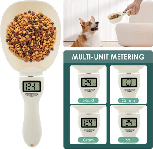 Miniatura 4 de Cuchara medidora digital, cuchara medidora electrónica 4 en 1 con pantalla LED y mango extraíble, báscula de alimentos para hornear, báscula