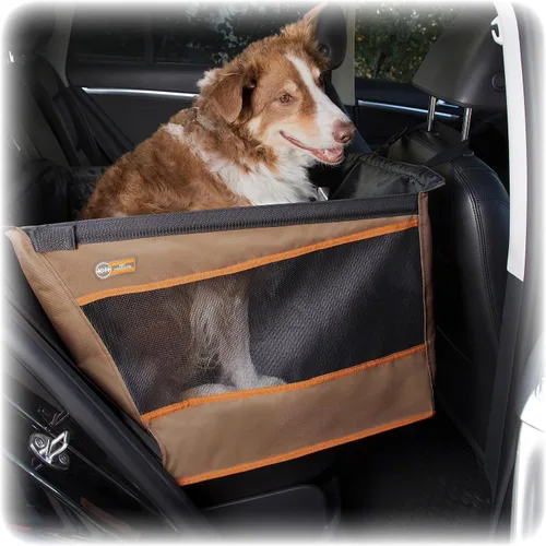 Miniatura 13 de K&H Buckle N Go - Asiento de automóvil para perros pequeños, tela impermeable, laterales de malla transpirable, correa de cinturón de seguridad
